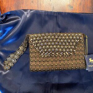 Kenny Ma Bronze Mesh SwarovskiEvening Bag/wristlet & purse hanger